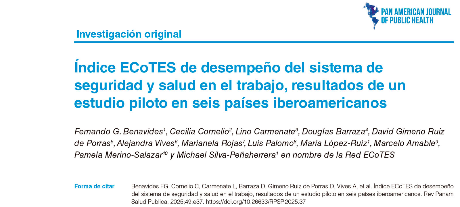 Resultados de un estudio piloto en seis países iberoamericanos